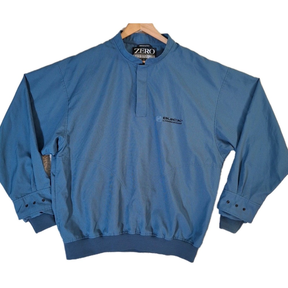 Zero Restriction 1/4 Snap Jacket Blue Golf Windbreaker Mens L Buick Championship